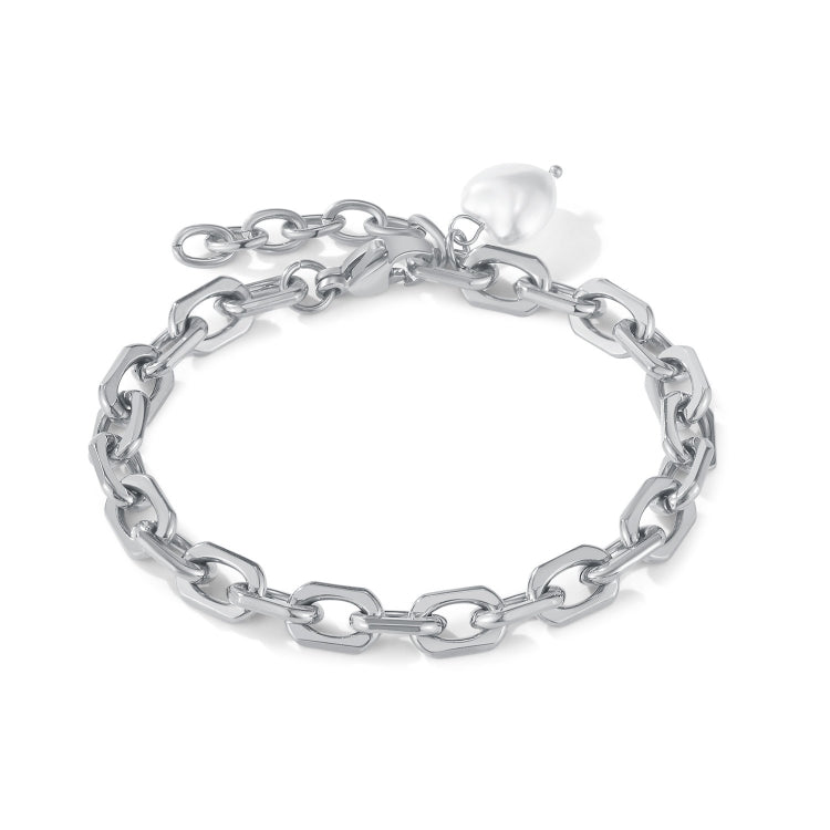 OPK 1323 Stainless Steel Personalized Simple Heart Pearl Bracelet, Color: Steel Color - Bracelets by OPK | Online Shopping South Africa | PMC Jewellery | Buy Now Pay Later Mobicred