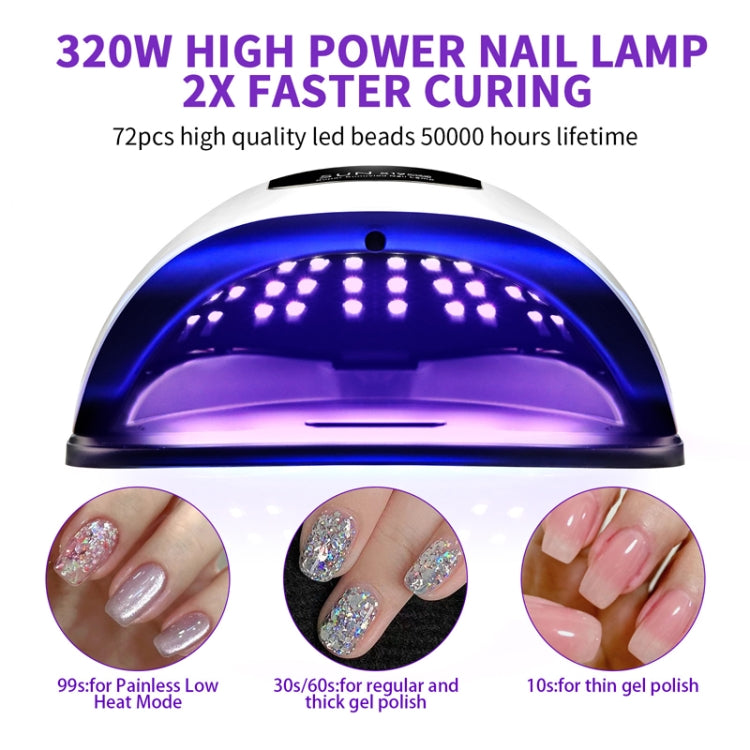 X19Max UV LED Nail Drying Lamp High Power 320W Quick Drying Nail Polish Gel Nail Dryer Light(EU Plug) - Nail Dryers by PMC Jewellery | Online Shopping South Africa | PMC Jewellery | Buy Now Pay Later Mobicred