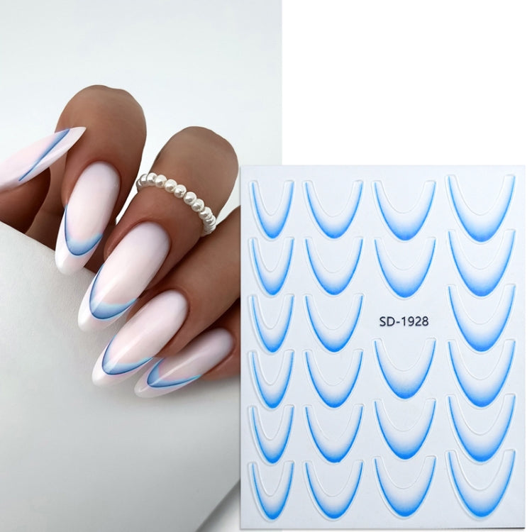 SD-1928 Line Nail Art Stickers Self-Adhesive Gradient Color French Manicure Stickers DIY Nail Tips Decals - Nail Stickers by PMC Jewellery | Online Shopping South Africa | PMC Jewellery | Buy Now Pay Later Mobicred