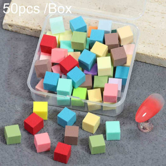 50pcs /Box 1cm Mini Nail Art Sponges Gradient Aura Effect Designs Manicure Brush Tool(Mixed Colors) - Nail Art Equipment by PMC Jewellery | Online Shopping South Africa | PMC Jewellery | Buy Now Pay Later Mobicred