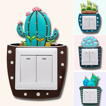 Luminous Three-dimensional Cactus Switch Sticker Socket Panel Cover Decor, Style: Cactus Ball - Sticker by PMC Jewellery | Online Shopping South Africa | PMC Jewellery | Buy Now Pay Later Mobicred