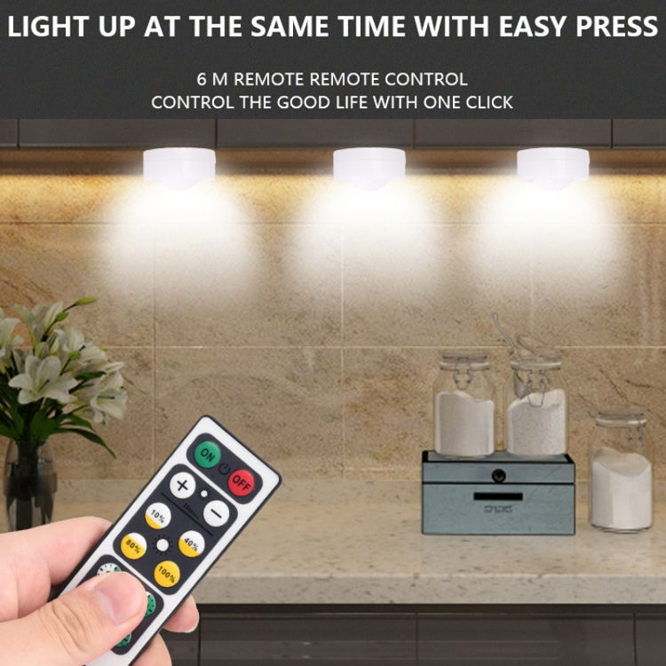 Remote Control Induction Night Light Bedroom Wardrobe LED Push-Button Light(2 Remote Controls + 3 White + 3 Warm) - Night Lights by PMc TechLife | Online Shopping South Africa | PMc TechLife | Buy Now Pay Later Mobicred