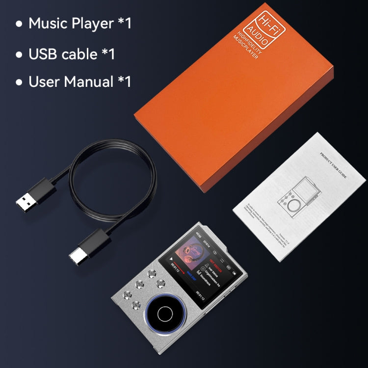 2.4 Inch HIFI Bluetooth Music Player DSD256 Mastering Sound Quality Walkman, Memory: 16GB+32GB(Black) - MP3 Player by PMC Jewellery | Online Shopping South Africa | PMC Jewellery | Buy Now Pay Later Mobicred