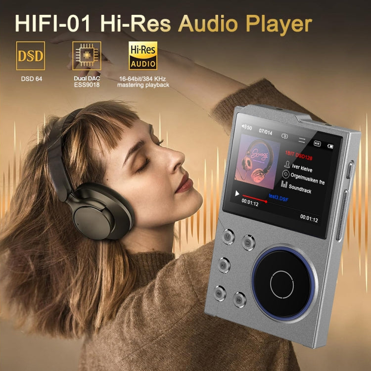 2.4 Inch HIFI Bluetooth Music Player DSD256 Mastering Sound Quality Walkman, Memory: 16GB+16GB(Black) - MP3 Player by PMC Jewellery | Online Shopping South Africa | PMC Jewellery | Buy Now Pay Later Mobicred