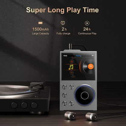 2.4 Inch HIFI Bluetooth Music Player DSD256 Mastering Sound Quality Walkman, Memory: 16GB+16GB(Black) - MP3 Player by PMC Jewellery | Online Shopping South Africa | PMC Jewellery | Buy Now Pay Later Mobicred