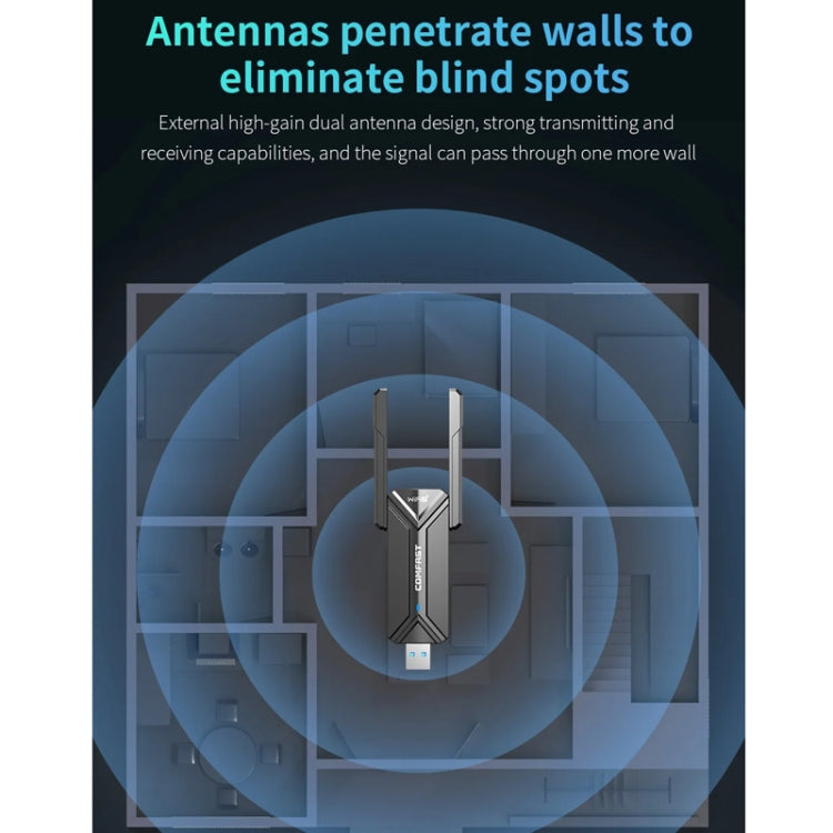 COMFAST CF-983BE WiFi7 Tri-Band 6500Mbps USB Wireless Network Adapter PC Network Card - USB Network Adapter by COMFAST | Online Shopping South Africa | PMC Jewellery | Buy Now Pay Later Mobicred