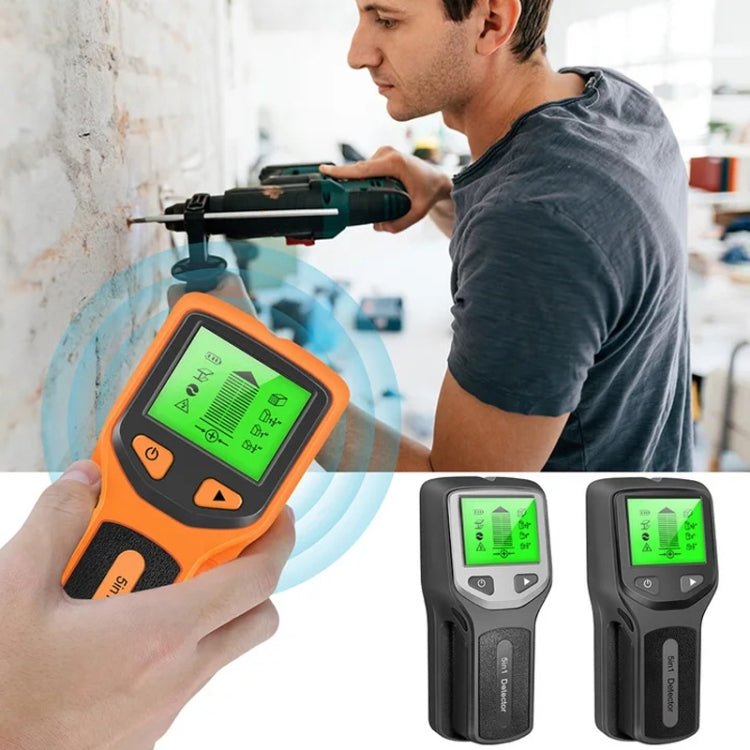 HLW330 5-in-1 Wall Stud Detector Edge Center Wood Current Metal AC Wires Detection(Orange) - Metal Detector by PMC TechLife | Online Shopping South Africa | PMC TechLife | Buy Now Pay Later Mobicred