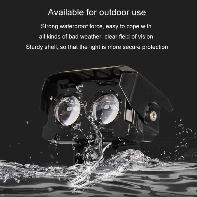 12W Motorcycle Spotlight High Bright Two Color Modified External Waterproof LED Lens Headlight(Flashing - 2 Wire) - Headlights by PMC TechLife | Online Shopping South Africa | PMC TechLife | Buy Now Pay Later Mobicred