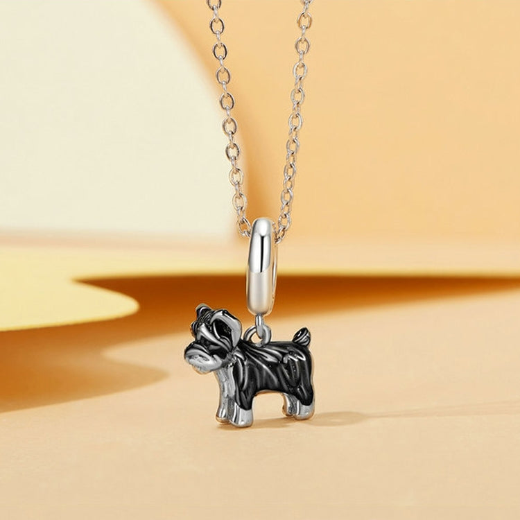 S925 Sterling Silver Gold Plated Cute Schnauzer Pendant Bracelet Beads(SCC2835) - Jewelry Accessories by PMC Jewellery | Online Shopping South Africa | PMC Jewellery | Buy Now Pay Later Mobicred