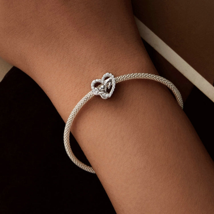 S925 Sterling Silver Infinity Symbol Love Beads Bracelet Heart-shaped Beads(SCC2826) - Jewelry Accessories by PMC Jewellery | Online Shopping South Africa | PMC Jewellery | Buy Now Pay Later Mobicred