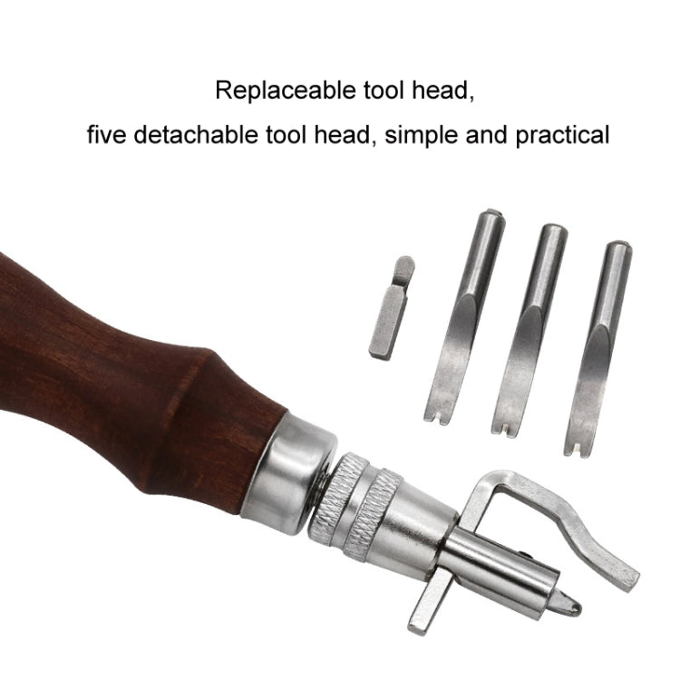7 In 1 Leather Edge Presser Groove Cutter Edge Trimmer(Brown) - Burin &Cutting Knife by PMc TechLife | Online Shopping South Africa | PMc TechLife | Buy Now Pay Later Mobicred