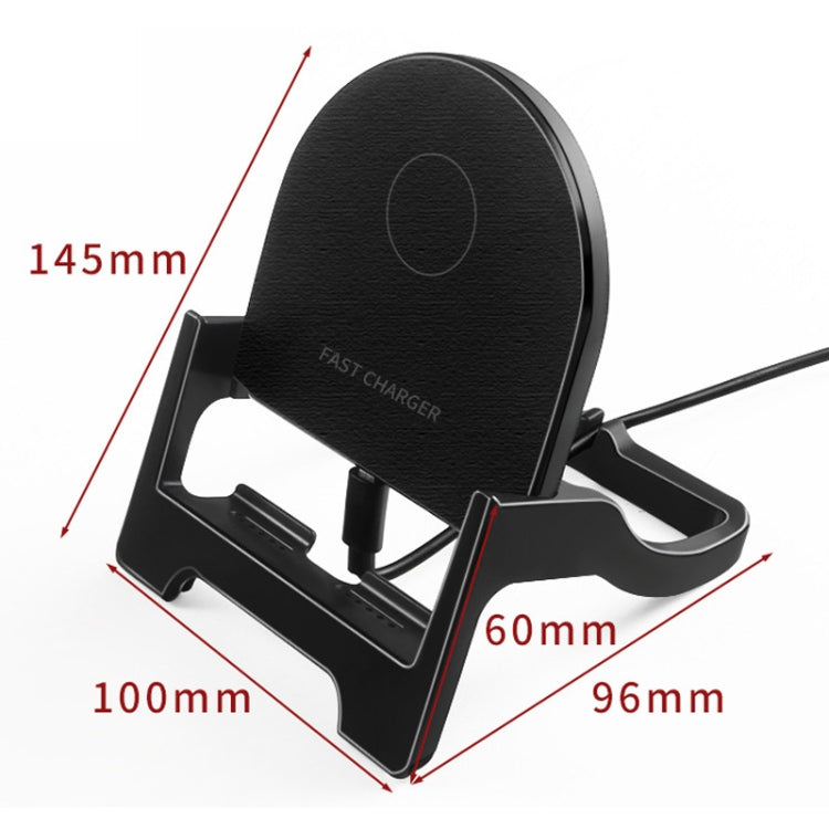 15W Desktop Vertical Cell Phone Wireless Charging Stand(Black) - Wireless Charger Holders by PMC Jewellery | Online Shopping South Africa | PMC Jewellery | Buy Now Pay Later Mobicred