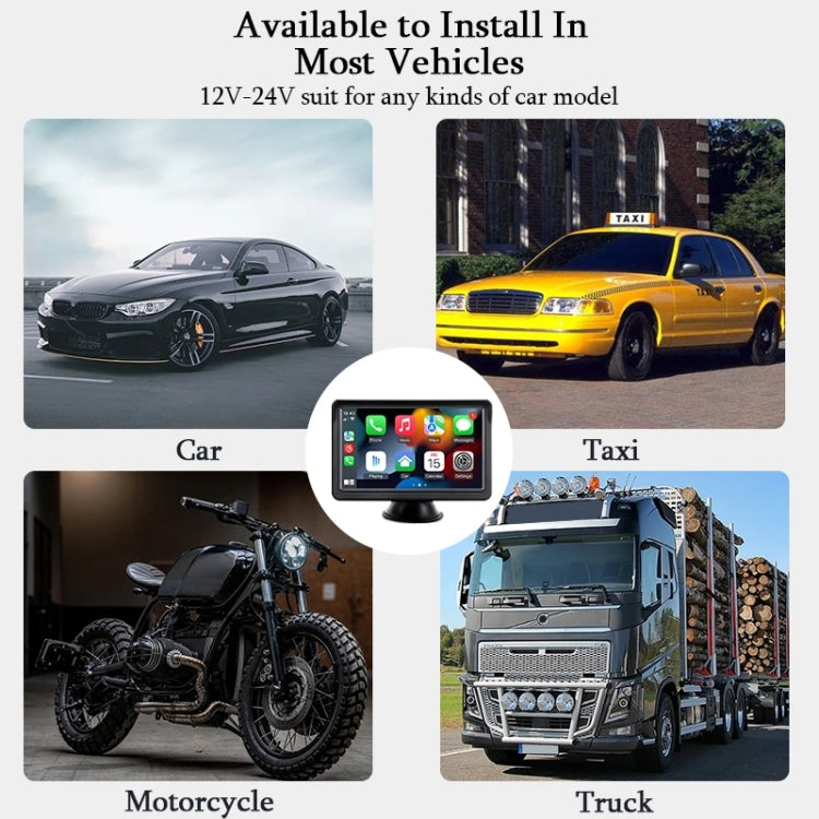 7 Inch Bluetooth 5.0 Portable CarPlay Monitor, Specifications: Display + Camera - Car MP3 & MP4 & MP5 by PMC Jewellery | Online Shopping South Africa | PMC Jewellery | Buy Now Pay Later Mobicred