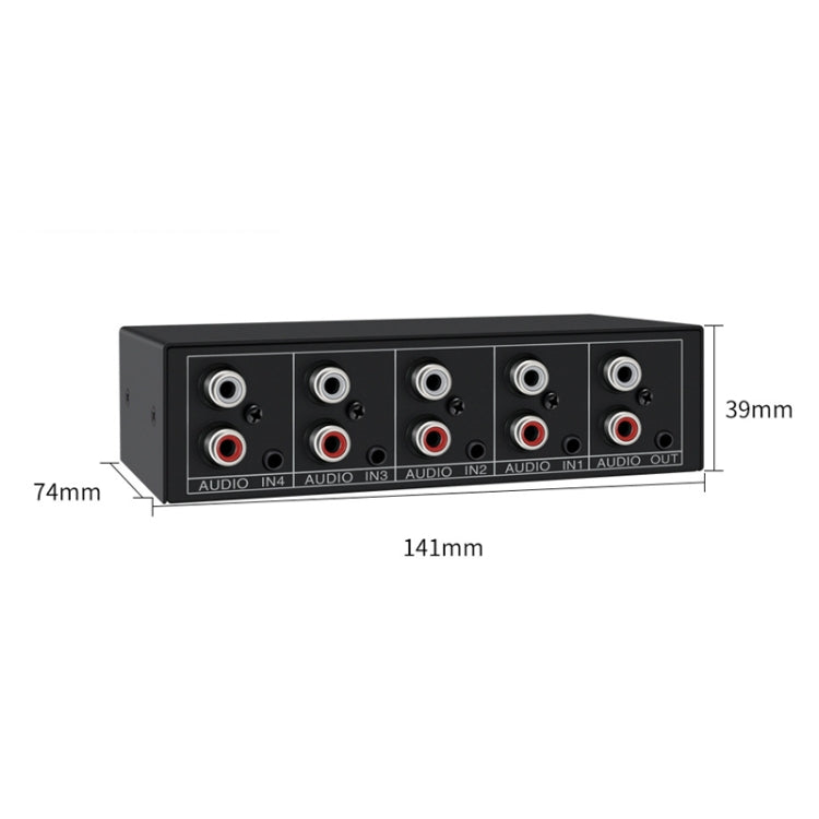 4 In 1 Out  3.5mm + RCA Audio Switcher 4 Channels Audio Converter(Black) -  by PMC TechLife | Online Shopping South Africa | PMC TechLife | Buy Now Pay Later Mobicred