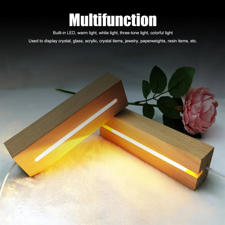 LED Light Solid Wood Luminous Base for Resin Art Acrylic Glass Lights Round 10x2cm(White Light) - free shipping - PMc TechLife - Order now!