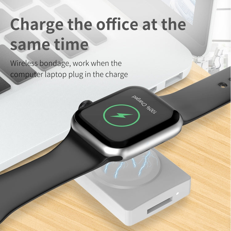 S02 For Apple Watch Series USB Magnetic Watch Wireless Charger With Card Reader Function(White) - Charger / Holder by PMC TechLife | Online Shopping South Africa | PMC TechLife | Buy Now Pay Later Mobicred