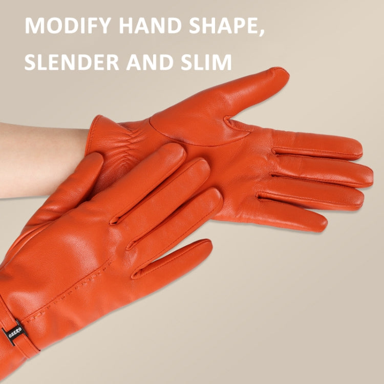 OZERO Women Sheepskin Warm Gloves with Fleece Lining Split Finger Elasticated Gloves, Size: M(Red) - Full Finger Gloves by OZERO | Online Shopping South Africa | PMC TechLife | Buy Now Pay Later Mobicred