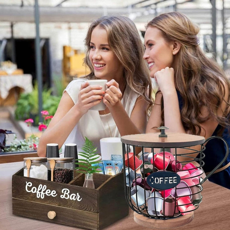Coffee Companion Storage Rack Cup-Shaped Kitchen Storage Basket, Color: Black No Words - free shipping - PMC TechLife - Order now!