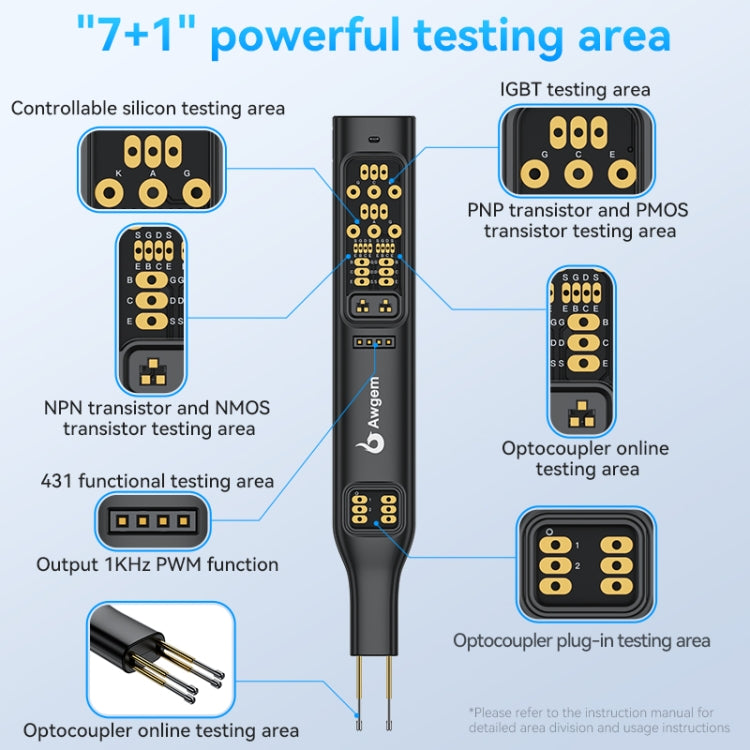 Awgem Multi-Function Optocoupler Tester Electronic Repair Tool, Model: TO2P Charging - Other Tester Tool by Awgem | Online Shopping South Africa | PMC Jewellery | Buy Now Pay Later Mobicred