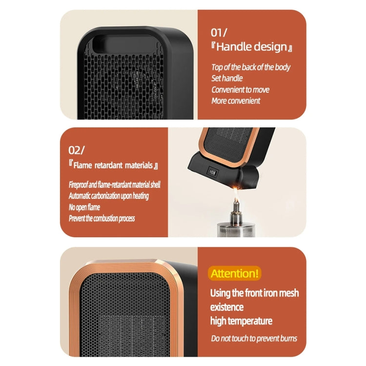 1000W High-power Household Heater Small Desktop Ceramic PTC Heating Heater, Spec: UK Plug(White) - Electric Heaters by PMC TechLife | Online Shopping South Africa | PMC TechLife | Buy Now Pay Later Mobicred