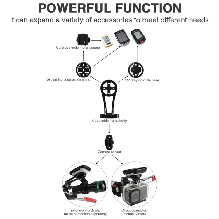 GUB G696 Bicycle Aluminium Code Table Holder Adjustable Extension Bracket(Black) - free shipping - PMC TechLife - Order now!