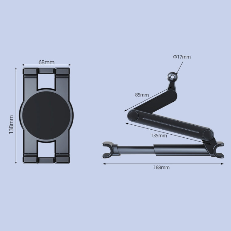 Car Seat Backrest Mobile Phone Tablet Holder, Model: A081+X159 - Universal Car Holders by PMC TechLife | Online Shopping South Africa | PMC TechLife | Buy Now Pay Later Mobicred