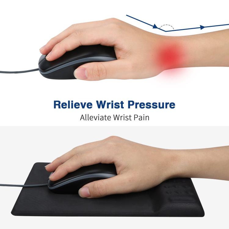 Rectangular Memory Foam Slow Rebound Wrist Breathable Mouse Pad(Black) - Mouse Pads by PMC TechLife | Online Shopping South Africa | PMC TechLife | Buy Now Pay Later Mobicred