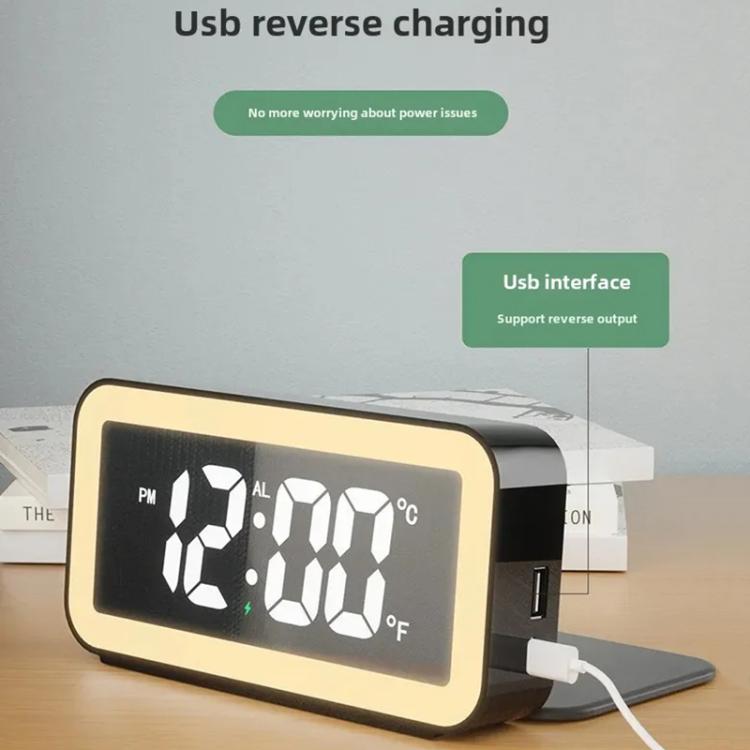 S281A LED Atmosphere Light Calendar / Temperature Display Clock With Wireless Charging Function(Black) - Alarm Clocks by PMc TechLife | Online Shopping South Africa | PMc TechLife | Buy Now Pay Later Mobicred