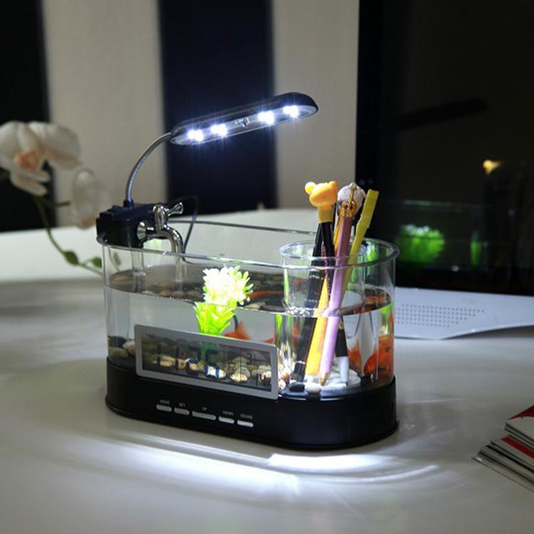 1.8L LED Light Desktop Water Flow Mini Fish Tank Home Turtle Tank Self-Circulating Aquarium(Black) - Fish Tanks & Accessories by PMC TechLife | Online Shopping South Africa | PMC TechLife | Buy Now Pay Later Mobicred