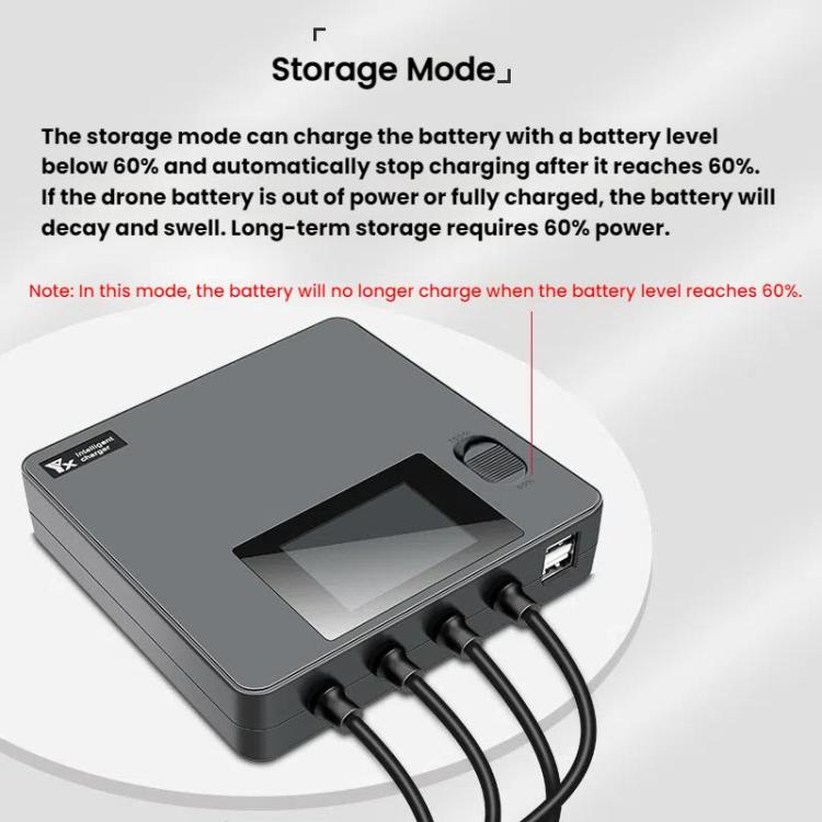 For DJI Mini 4 Pro / Mini 3 Pro / Mini 3 Color Screen Digital Display Four-Way Charger Battery Manager  EU Plug - free shipping - PMC TechLife - Order now!