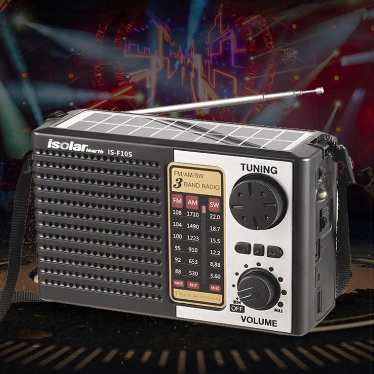 Isolariearth IS-F10S Solar Powered Full-Band FM / AM / SW Radio Bluetooth Speaker with Flashlight - Radio Player by Isolariearth | Online Shopping South Africa | PMC Jewellery | Buy Now Pay Later Mobicred