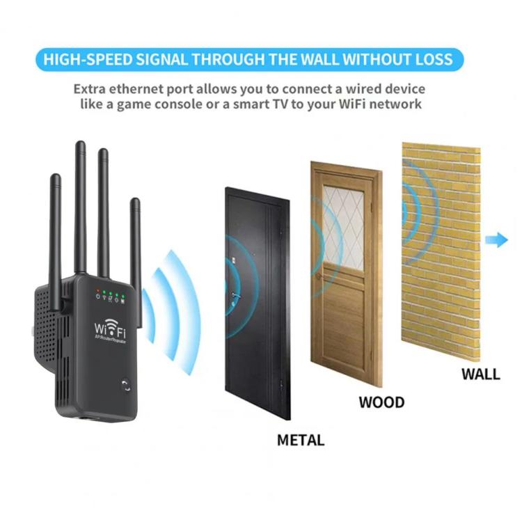 Urant U9 300Mbps 2.4G Wireless Repeater WiFi Signal Amplifier Support WPS Quick Setting EU Plug Black - Broadband Amplifiers by Urant | Online Shopping South Africa | PMC TechLife | Buy Now Pay Later Mobicred