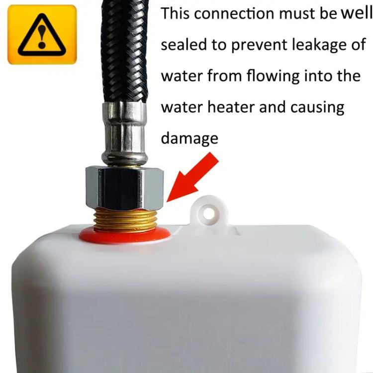 3000W Small Tankless Electric Water Heater For Kitchen Bathroom UK Plug(Black) - free shipping - PMC TechLife - Order now!