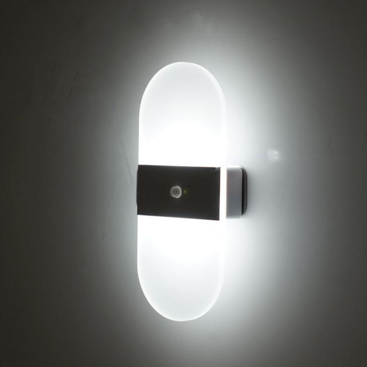 Magnetic Acrylic Smart Induction Night Light Rechargeable Wall Lamp Bedroom Bedside Lamp White Arc White Light - Wall Lamps by PMc TechLife | Online Shopping South Africa | PMc TechLife | Buy Now Pay Later Mobicred