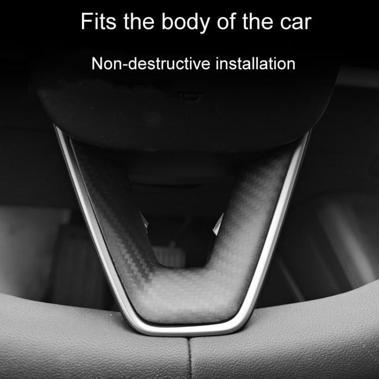 For Tesla Model 3 Car Modification Interior Carbon Fiber Steering Wheel Patch, Style: Glossy - Car Interior Mouldings by PMc TechLife | Online Shopping South Africa | PMc TechLife | Buy Now Pay Later Mobicred