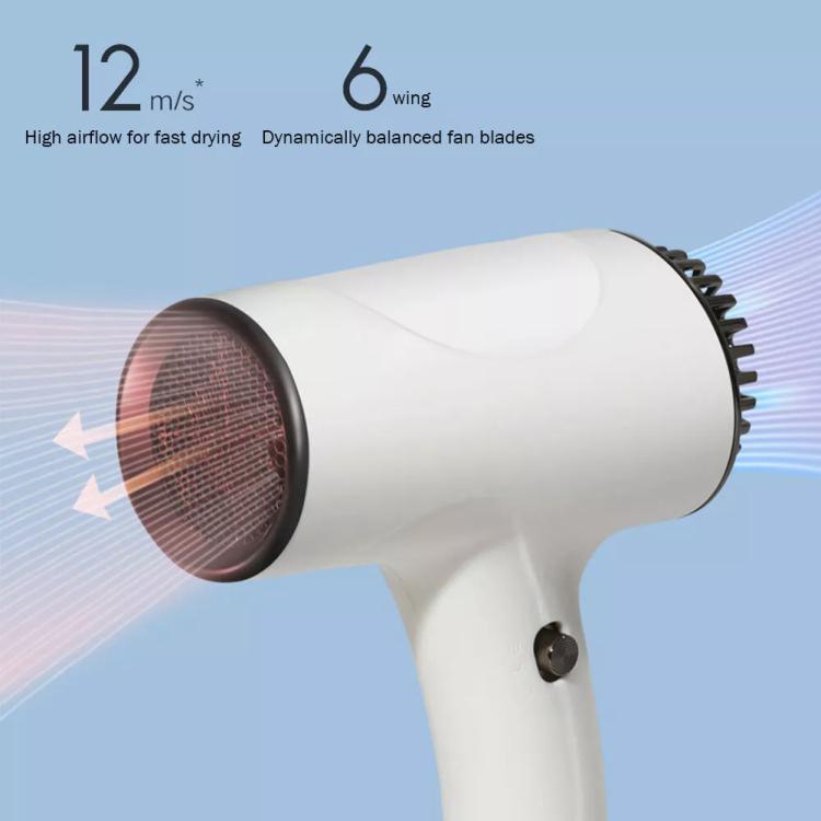 Rechargeable Wireless Hair Dryer Negative Ion Hot and Cold Wind Versatile Hairdressing Tools EU Plug(White) - free shipping - PMC TechLife - Order now!
