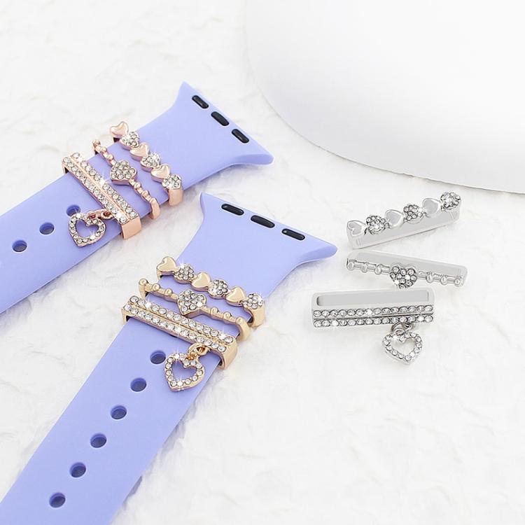 3pcs / Set 22mm Width Smart Watch Silicone Band Decorative Ring Metal Accessories, Style: 5 - Watch Decorations by PMC TechLife | Online Shopping South Africa | PMC TechLife | Buy Now Pay Later Mobicred