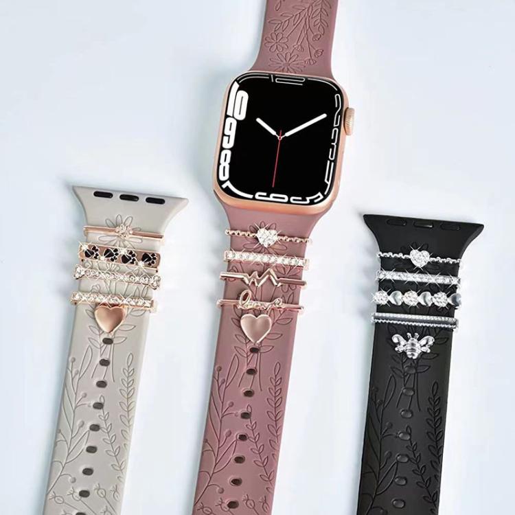 5pcs / Set 20mm Width Smart Watch Silicone Band Decorative Ring Metal Accessories, Style: Rose Gold 8 - Watch Decorations by PMC TechLife | Online Shopping South Africa | PMC TechLife | Buy Now Pay Later Mobicred