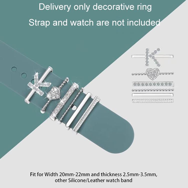 6pcs / Set Smart Watch Silicone Band Decorative Ring Metal Accessories, Size: S(Silver) - Watch Decorations by PMC TechLife | Online Shopping South Africa | PMC TechLife | Buy Now Pay Later Mobicred
