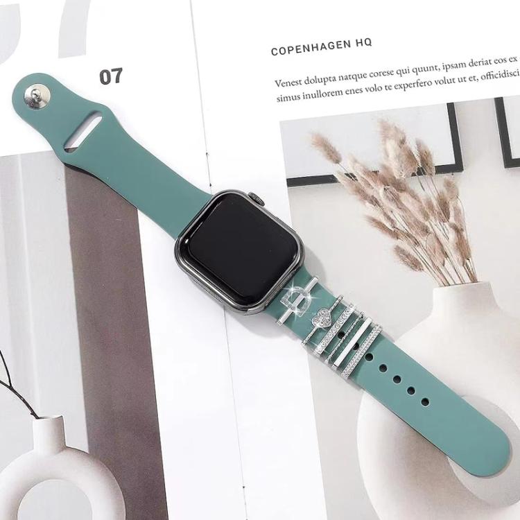 6pcs / Set Smart Watch Silicone Band Decorative Ring Metal Accessories, Size: C(Rose Gold) - Watch Decorations by PMC TechLife | Online Shopping South Africa | PMC TechLife | Buy Now Pay Later Mobicred