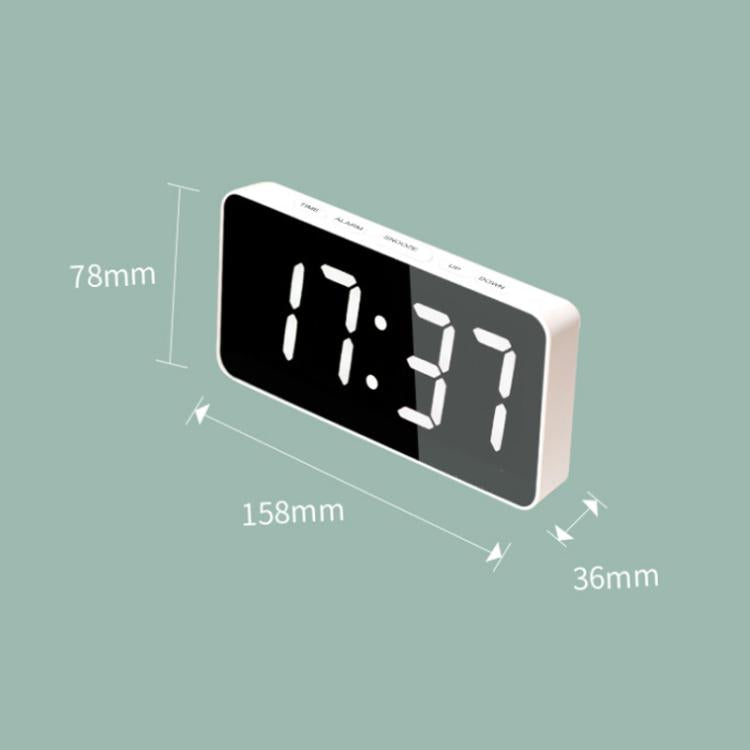 LED Mirror Digital Clock with Type-C Charging Port & 18650 Battery Compartment (Battery Not Included)(White+Blue) - Alarm Clocks by PMc TechLife | Online Shopping South Africa | PMc TechLife | Buy Now Pay Later Mobicred