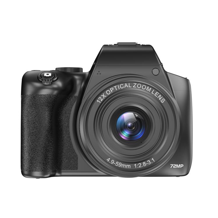 4K 72MP 12X Optical Zoom Student Digital Camera WiFi HD Video Camera With 3 Inch Flip Screen(Black) - Video Cameras by PMc TechLife | Online Shopping South Africa | PMc TechLife | Buy Now Pay Later Mobicred