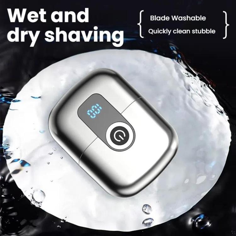 Portable Mini Dual Head Electric Shaver for Men - LCD Display, Floating Blades, Waterproof, USB-C Rechargeable(Silver) - free shipping - PMC TechLife - Order now!