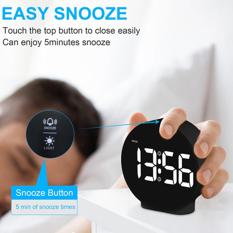EDUP EH-8816 Simple Digital Electronic Clock Night Light Battery Plug-in Dual Power Mode Alarm Clock(White Case Colorful Letter) - free shipping - PMC TechLife - Order now!