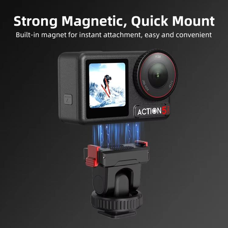 For Osmo Action 3 / 4 / 5 Pro Flymile AC5003 Magnetic Head Quick Release Base(Black) - free shipping - PMC TechLife - Order now!