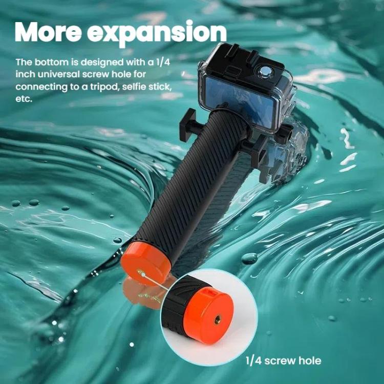 Buoyant Anti-Sink Dive Handle With Dual Cold Shoe Mounts for Action Cameras(Orange) - free shipping - PMC TechLife - Order now!