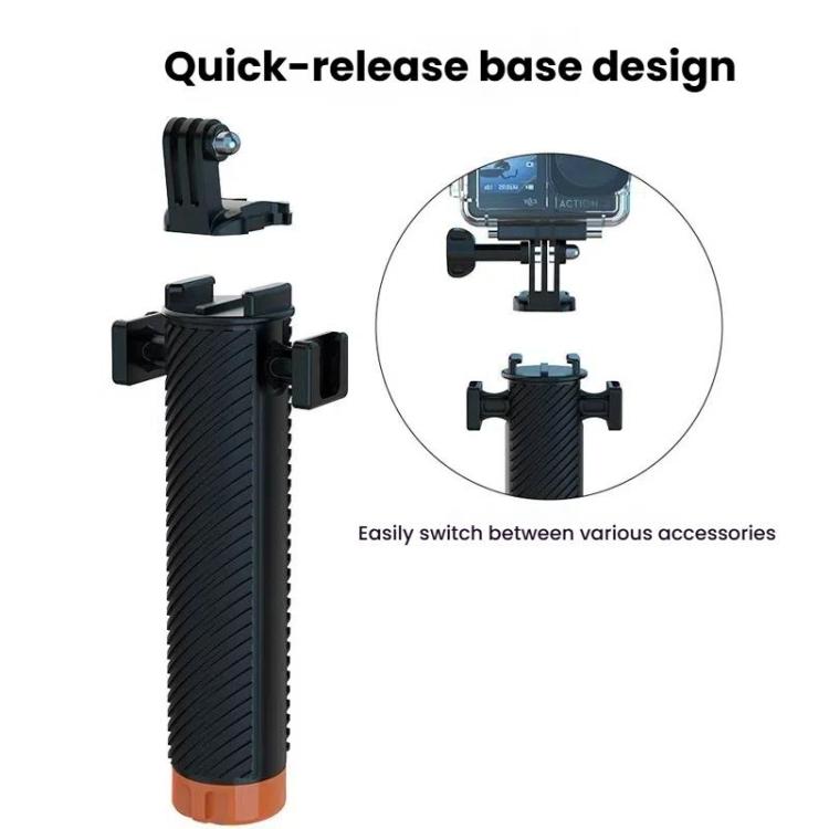 Buoyant Anti-Sink Dive Handle With Dual Cold Shoe Mounts for Action Cameras(Orange) - free shipping - PMC TechLife - Order now!