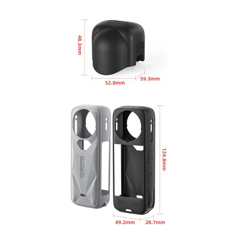 aMagisn Body Case For Insta360 X5 Action Camera Protective Accessories Gray - free shipping - PMC TechLife - Order now!