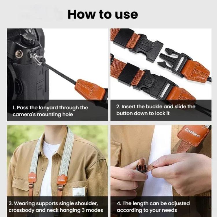 Cwatcun D193 Universal Camera Shoulder Strap Double Locking Portable Camera Accessories - free shipping - PMC TechLife - Order now!