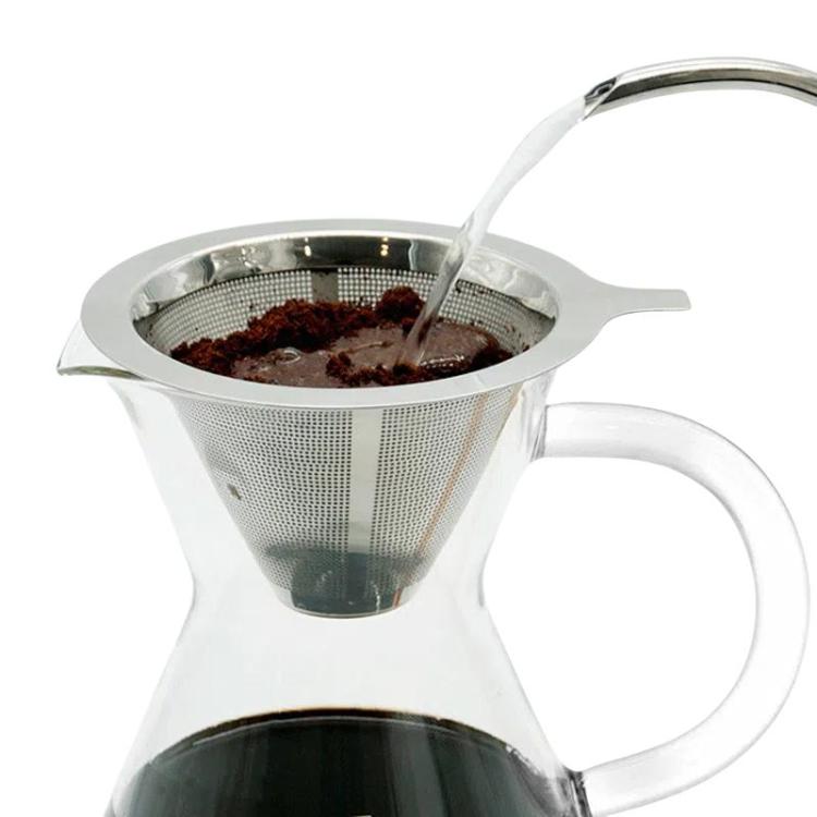 304 Stainless Steel Coffee Filter Reusable Mesh for Pour Over/Drip Coffee Maker, Spec: 1-2 Cups - free shipping - PMC TechLife - Order now!